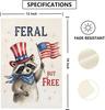 Feral but free 4th of July Garden Flag 12x18 Inch Double Sided Outdoor Independence Day Patriotic American Funny Opossum Hol
