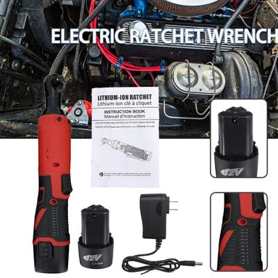 12V  Electric Wrench Screwdriver Cordless Electric Ratchet Socket 3/8" Impact Wrench Right Angle Battery 65Nm