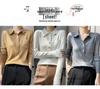 Women's Slimming Knit Wool Polo Collar Top with Pockets - Spring Style