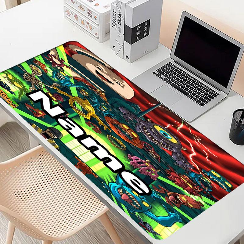 Custom Name Personalized Ghostbusters Pattern Mousepad, Laptop PC Desk Mat, Decorative Desk Mat for Home Keyboard Pad Gift