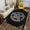 "Black Gothic Pentagram Pattern Carpet with Red Gemstone Design" Suitable for use as an anti-slip for living room bedroom sofas