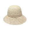Day Single Lafite Straw Hat Women's Summer Visor Travel Embroidery Pattern Bow Bucket Hat Basin Hat Beach Hat