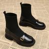 Ankle Boots for Women Flats Designer Knitting Shoes  Fashion Elegant Winter Boots New Dress Walking Chelsea Snow Mujer Botas