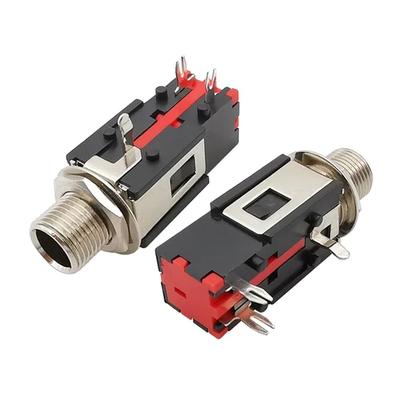 Earphone Jack Socket 6.35mm Headphone Socket Mono/Stereo Thread Lock Female Jack Connector Audio Phone Female Jack