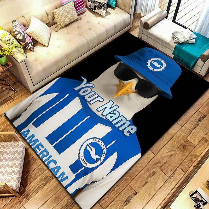 Brighton Hove Albion Custom Name Carpet Rug For Living Room Bedroom Home Sofa Decoration Kids Play Nonslip Floor Mat