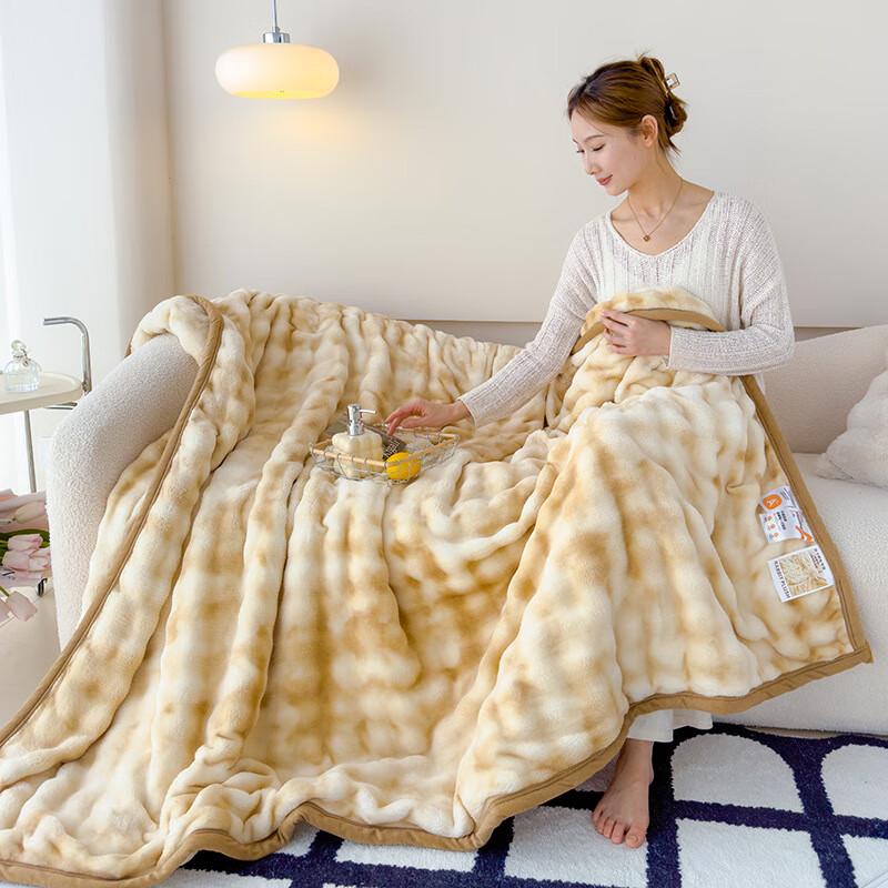 OEING Tokas Bubble Velvet Rabbit Plush Sofa Throw Blanket