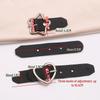 Adjustable PU Leather Buckle Skirt with Star Design