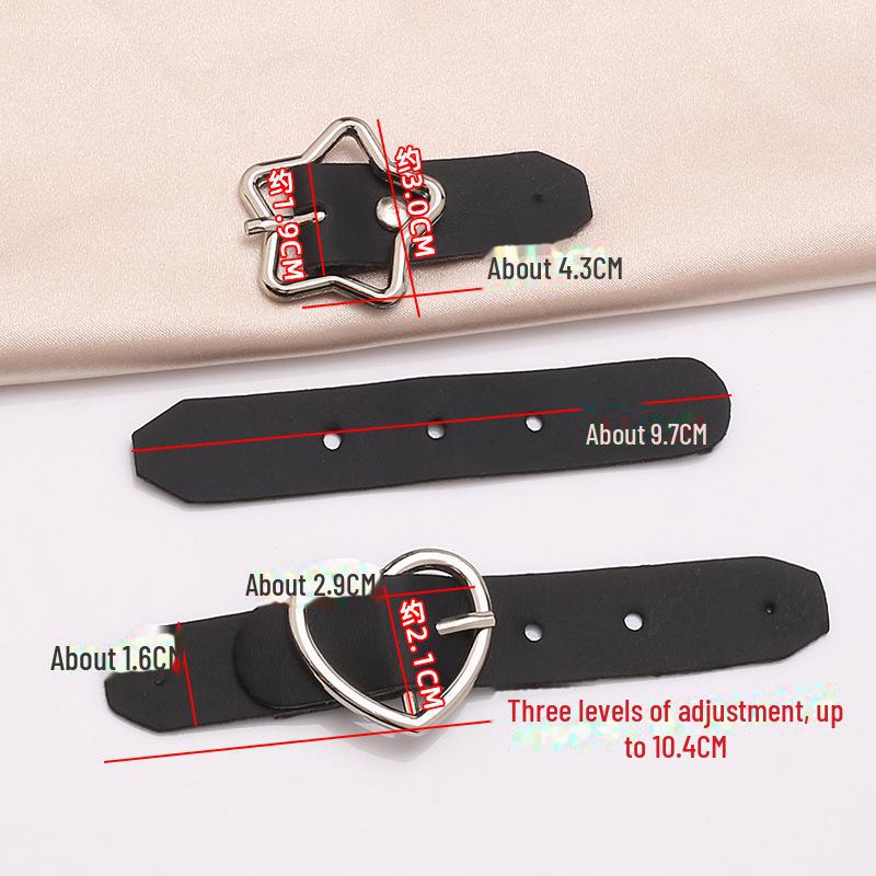 Adjustable PU Leather Buckle Skirt with Star Design