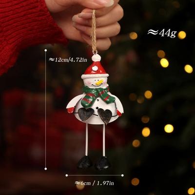 Santa Clasu Christmas Hanging Decoration Nordic Style Exquisite Xmas Tree Pendant Creative Iron Material Christmas Ornament