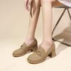 Retro Janes Pumps für Damen Britischer Stil Runde Zehenpartie Weiches Leder Slipper Flache Schuhe Zapatos De Mujer