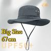 58-62Cm 63-67Cm Summer Big Head Outdoor Hiking Hat Men'S Uv Protection Waterproof Large Brim Sun Hat Protection Bucket Hat