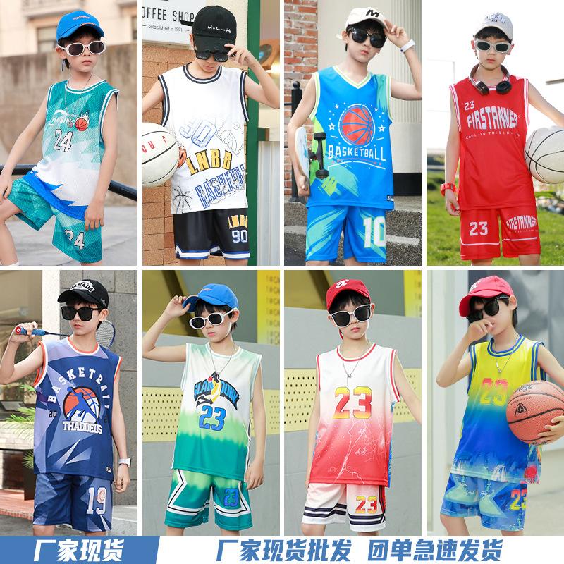 Summer new men's and children's basketball suit outdoor women's sports training quick-drying jersey short-sleeved shorts two-piece set