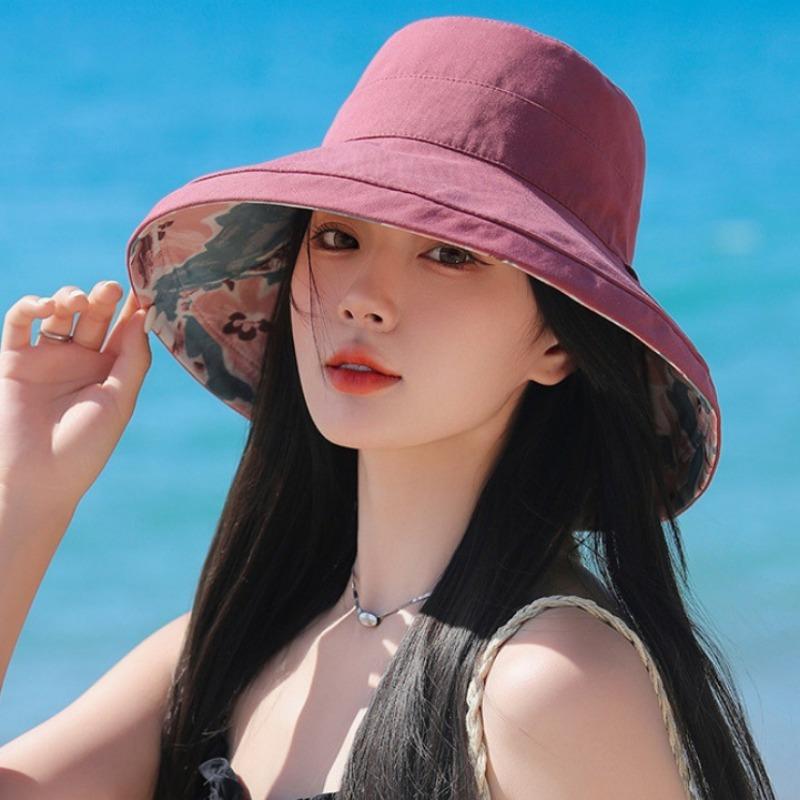 Casual Andas Solskydd UV-skydd Solskyddsmössa Fiskarhatt Dubbelsidig hopfällbar hatt Blommönster Kepsar Justerbar andningsbar solhatt