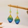 Original Cultural Heritage Series: Handcrafted Silk Velvet Flower Earrings Inspired by Thousand Miles of Rivers and Mountains