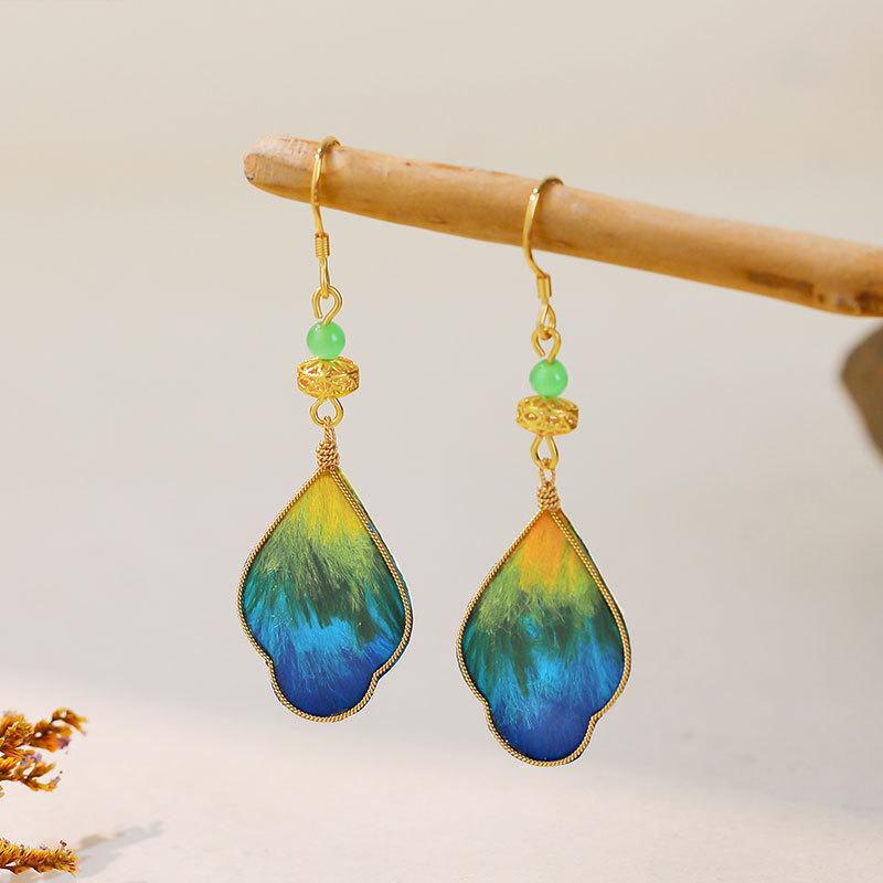 Original Cultural Heritage Series: Handcrafted Silk Velvet Flower Earrings Inspired by Thousand Miles of Rivers and Mountains