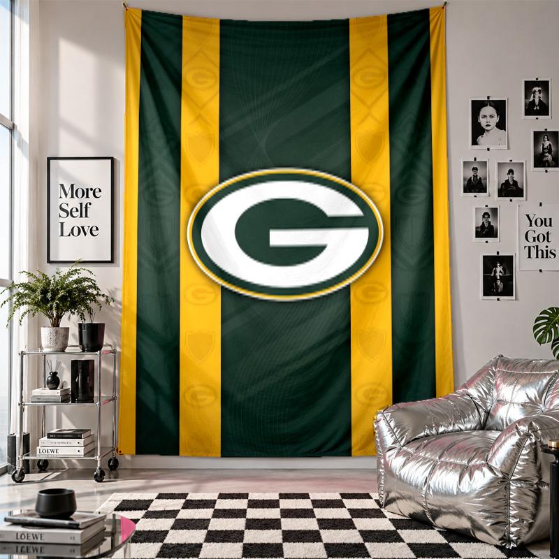 Green Bay Packers Wall Tapestry Home Decor Wall Hanging Cloth for Bedroom Living Room Background