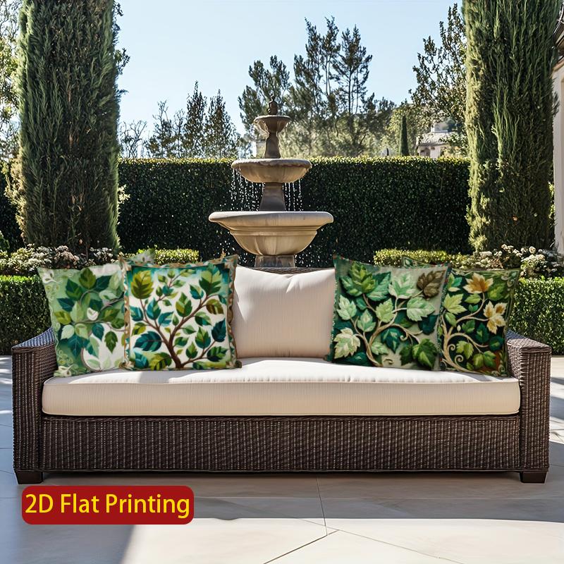 2D Tree Leaf Pattern Decorative Cushion Covers Pattern Cushion Cover Suitable For Sofa Bedroom Car Pillow Cover