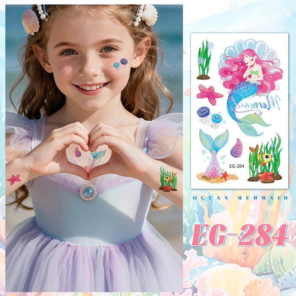 Ocean Glitter Animal Waterproof Tattoo Stickers for Kids