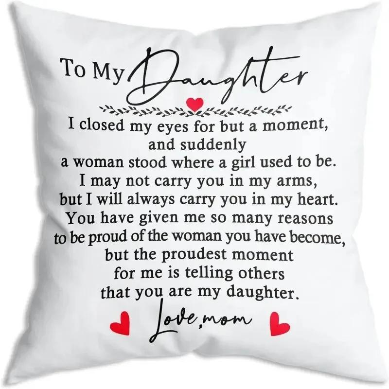 Sunflower message printed pillowcase bedroom living room sofa home decoration gift for my daughter letter cushion cover