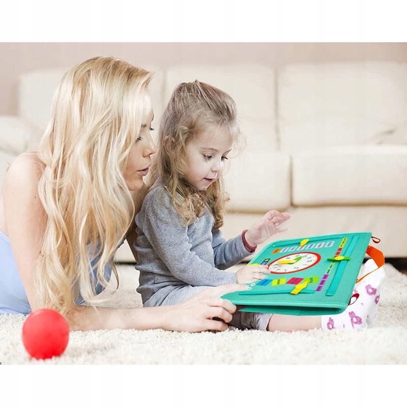 Tablica Manipulacyjna Z Zegarem Walizka Do Nauki Sensoryczna Montessori