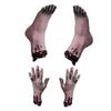 Halloween Horror Fake Arm Hand Simulation Life Size Scary Arm Cut Off Hand Bloody Halloween Prop Haunted Party Props Decoration