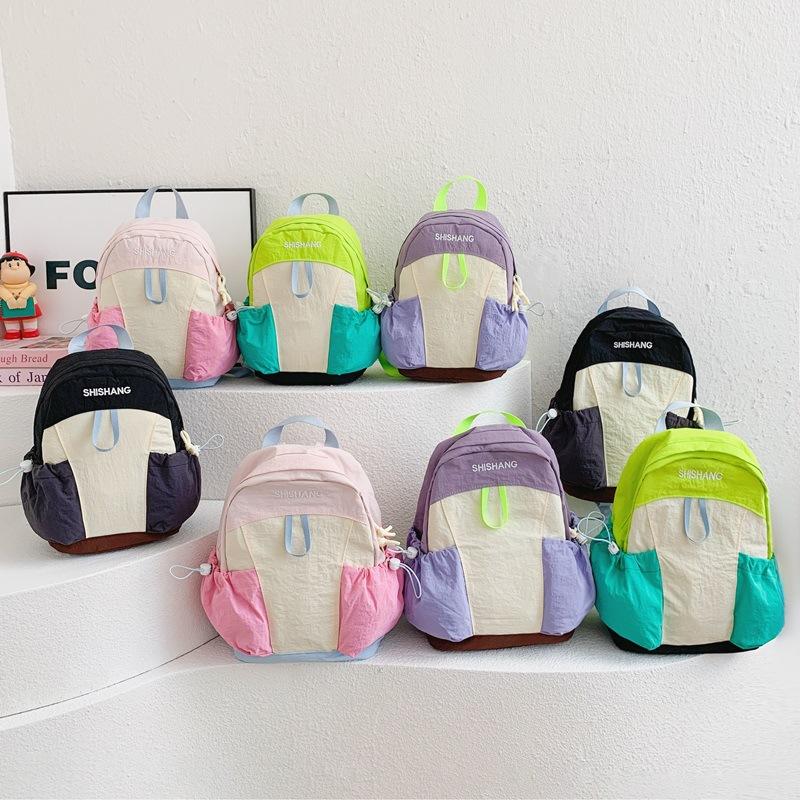 Schoolbag Large Capacity Primary School Bag Korean Version Fashion Contrasting Color Boys and Girls Backpack 1011 New Casual Children's Backpack