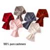 Women's Soft Knitted Cashmere Scarf - Skin-Friendly, Perforated Solid Color Design