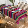 Mexikanische Streifen Tischdecke Feiertagsparty Dekor Wiederverwendbar Tag der Toten Wasserdichte Tischdecke Mexikanische Fiesta Dekorationen