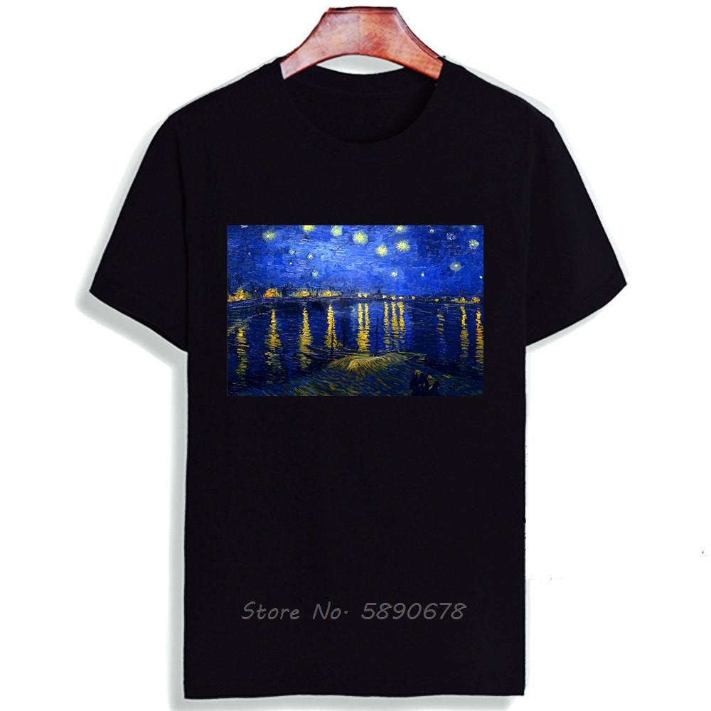 Fashion Short Sleeve T Shirt Van Gogh Starry Night Classic Art Printed Men Cotton Top Tees Casual O Neck T-Shirt Unisex TShirt