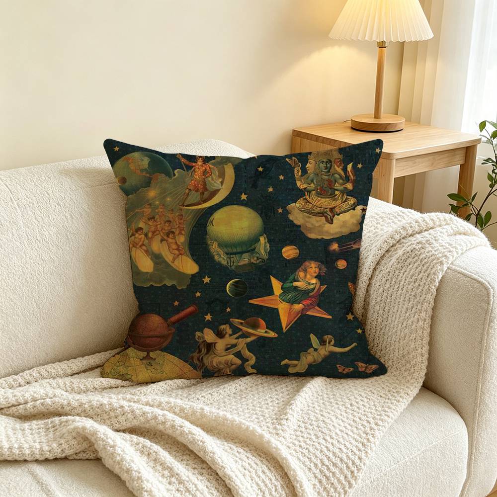 Band S-Smashing P-Pumpkins  Square Double-Sided printed Pillow Case Bedroom Bedside Pillow Sofa Cushion Cover