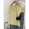 Korean Style V-Neck Short Sleeve Loose T-Shirt for Women – Summer 2026 Edition