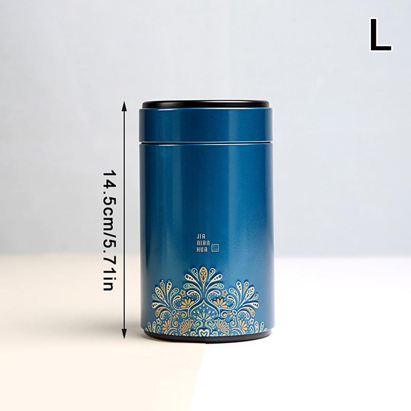 Portable Small Tea Packaging Box Tinplate Storage Can Exquisite Prints Empty Tea Tin Can Household Green Black Tea Sealed Jar