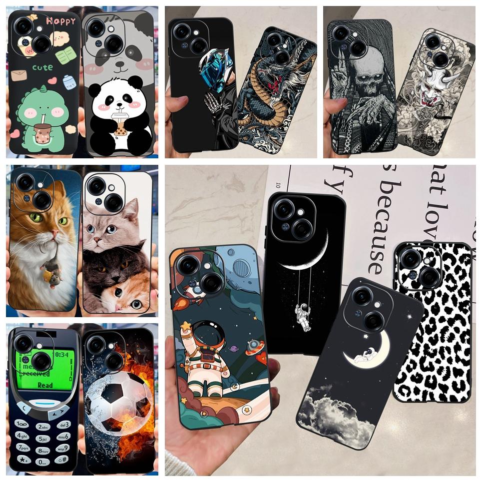 For Tecno Spark GO 1 / Spark GO 2025 / Pop 9 Phone Cover Case Cool Cartoon Dragon Space Man Cute Cat Funda Soft Black Silicone