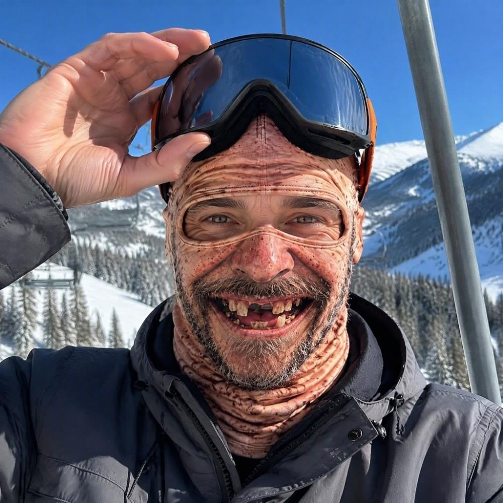 3D-Druck Lustige Scherzmaske Unisex Größe Motorrad Ski Gesichtsmaske Halshaube Helm-Innenfutter Skifahrer