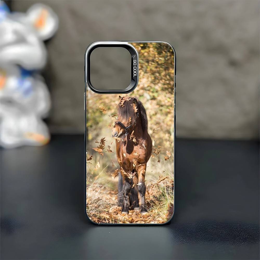 Horse Great Beauty Galloping Phone Case For iPhone17,16,15,14,13,12,11 Plus,Pro Max Black Matte Shockproof Cover