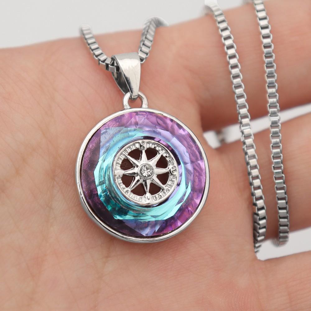 New Fashion Compass Men and Women Hip Hop Versatile Clavicle Chain Pendant Necklace