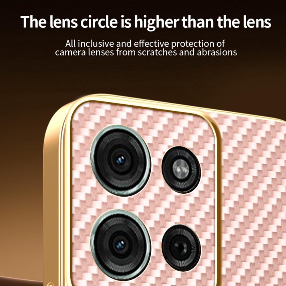 For Motorola Moto G75 5G Phone Case Carbon Fiber Textured Electroplated TPU Back Cover