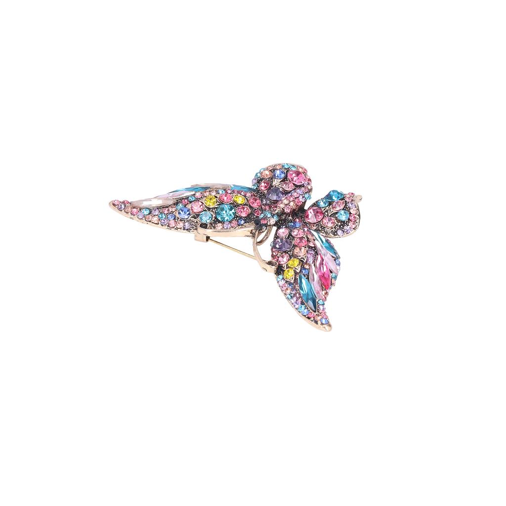 Butterfly Brooch Colorful Vintage Diamond Studded Crystal Metal Butterfly Brooch Decoration
