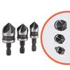 3Pcs Drill Bits 90 Degree 1/4 Hexagonal Handle Carbon Steel Chamfer Wood Work Hole Drill Bit for Board