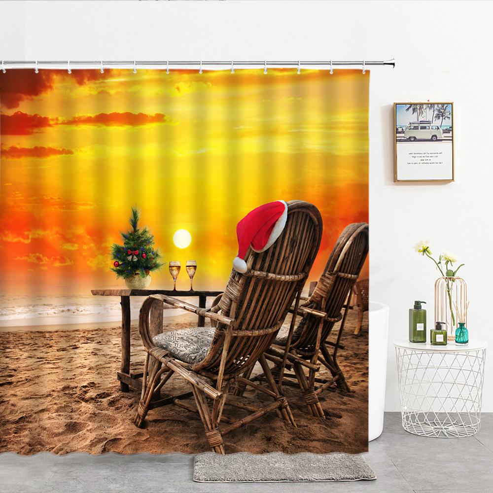 

Украшение дома Красная новогодняя занавеска для душа Пляжная занавеска для душа Снеговик Снежинка занавеска для душа 90x180cm