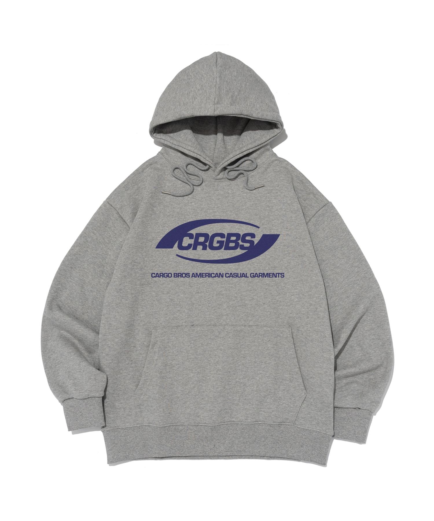 Cargo Bros Over Box Logo Oversized Hoodie (Gray/Blue) L (Brushed)