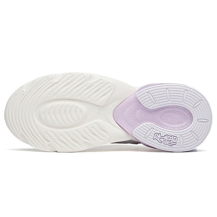 New Anta Millennium 2.0 Anti Slip Wear Resistant Low Top Chunky Sneakers Women's White Purple 122128896-4