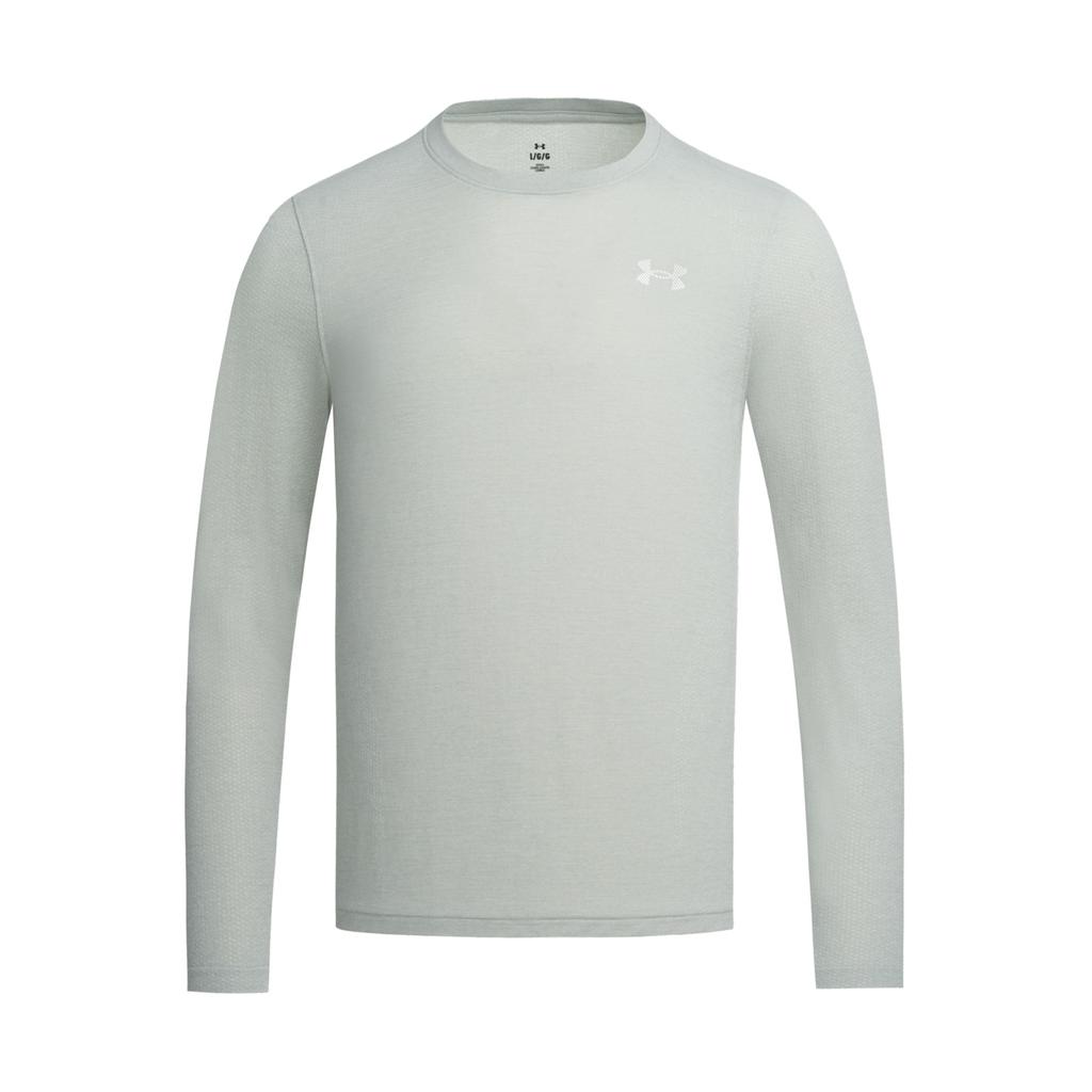 Under Armour Wool Run Lightweight Breathable Casual Simple Comfortable Versatile Sports Long Sleeve T-Shirt Men Tops Titanium-Gray 6012730-069