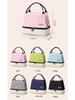 Dopamine Colorblock Insulated Lunch Bag - Square Thermal Bento Bag with Ice Pack, Simple Fashion Design