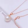 Exquisite Russian Purple Gold Inlaid Round Pearl Pendant Women'S Rose Gold Plated Color Gold Light Luxury Versatile Necklace