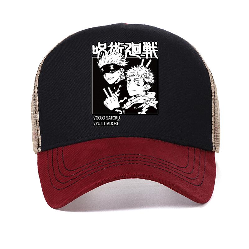 Harajuku Men's Dad Hat Jujutsu Kaisen Printed Women Baseball Cap Unisex Cool Cartoon Anime Casual Mesh Breathable Snapback Hats