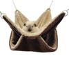 Small Pet 2 Tier Hammock Warm Plush Bed Cage Hideout Toy for Hamsters Chinchillas Squirrels Sleep Easy to Clean