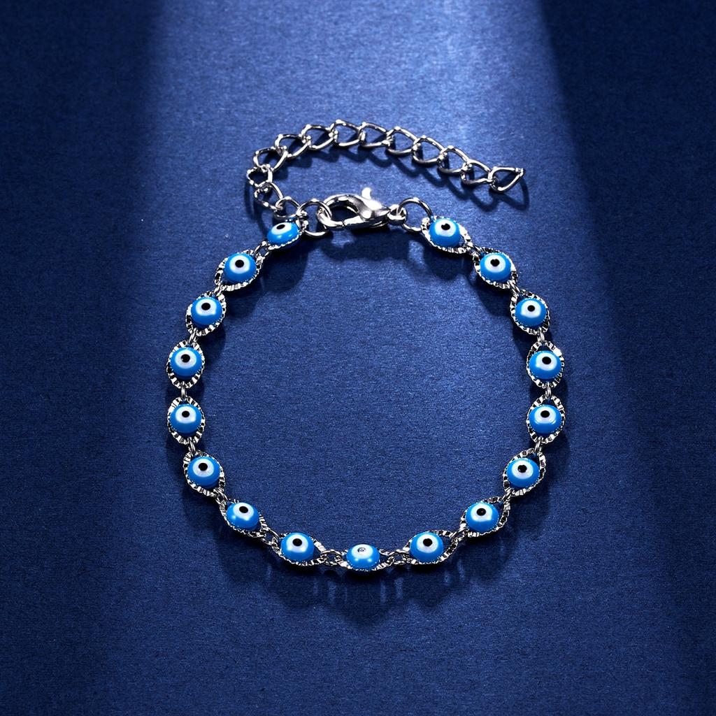Vintage Turkish Blue Evil Eyes Bracelets For Women Men  Demon Eye Link Chain Friendship Bracelet Lucky Prayer Jewelry