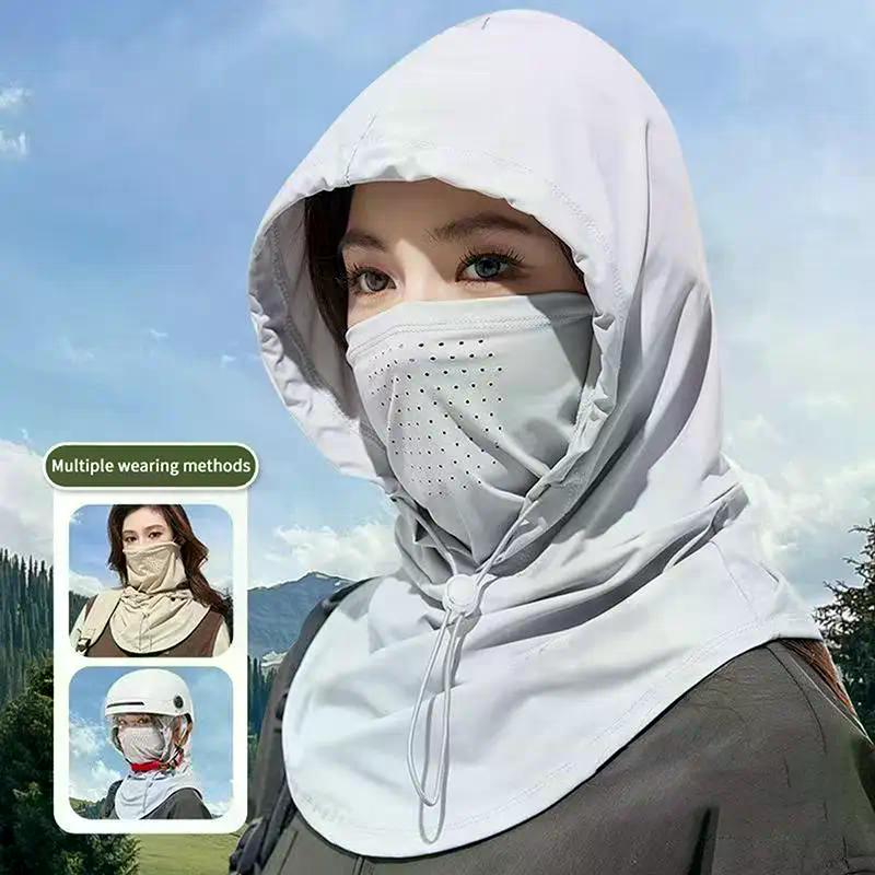 Fashion Anti-UV Ice Silk Sun Hat Adjustable Breathable Sunscreen Hat With Shawl Quick Drying Sunshade Cap Outdoor Sports