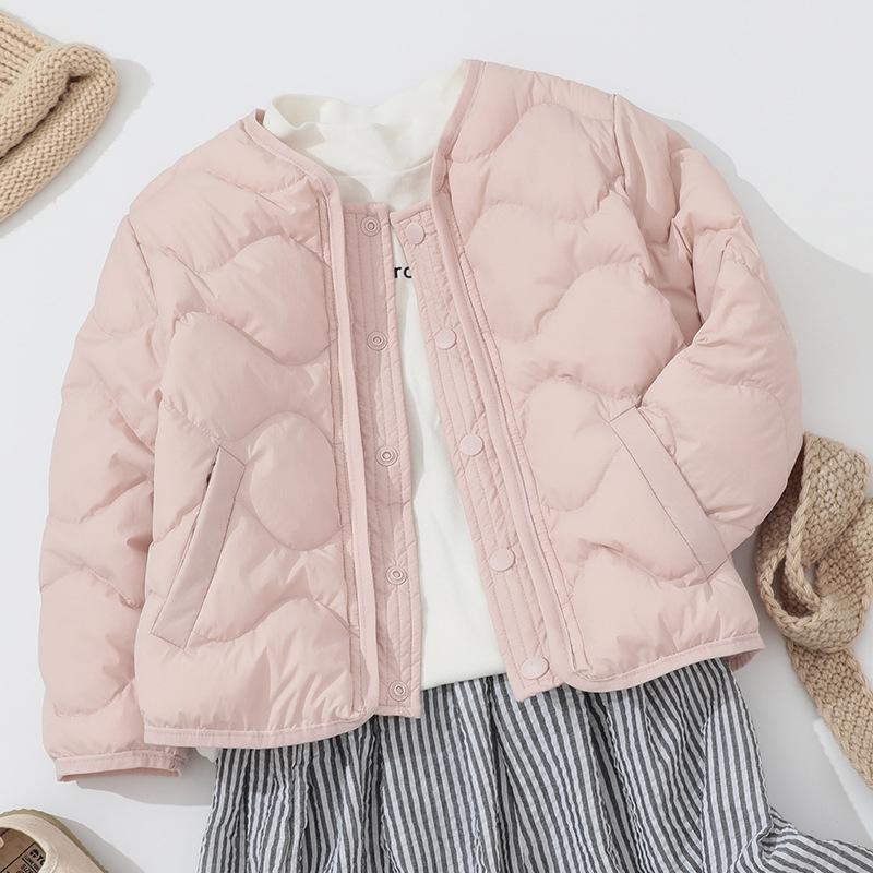 Weiße Daunenjacke für Jungen und Mädchen, mittlere und ältere Kinder, Daunen-Innenjacke, Langarm, locker, verdickt, Schuluniform-Artefakt